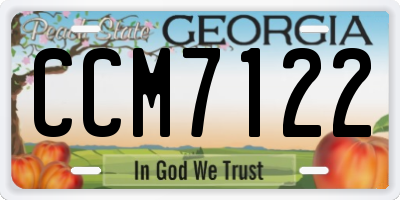 GA license plate CCM7122