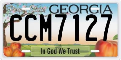 GA license plate CCM7127