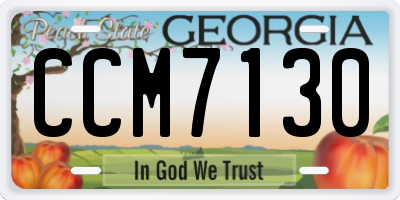 GA license plate CCM7130