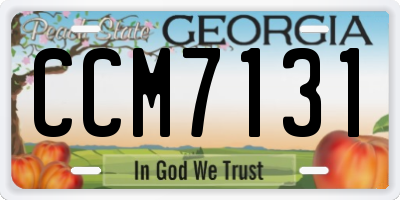 GA license plate CCM7131