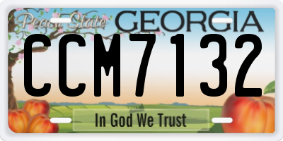 GA license plate CCM7132