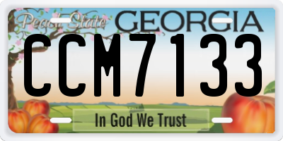 GA license plate CCM7133