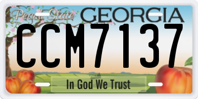 GA license plate CCM7137