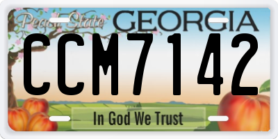 GA license plate CCM7142
