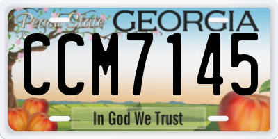 GA license plate CCM7145