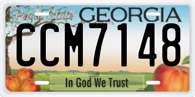 GA license plate CCM7148