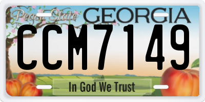 GA license plate CCM7149