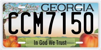 GA license plate CCM7150