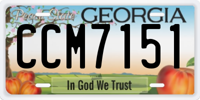 GA license plate CCM7151