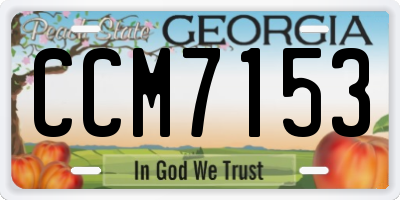 GA license plate CCM7153