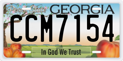 GA license plate CCM7154