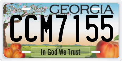 GA license plate CCM7155