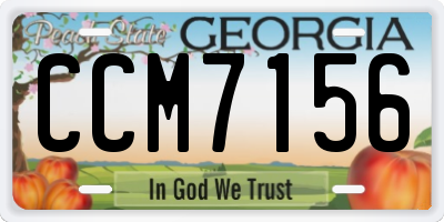 GA license plate CCM7156