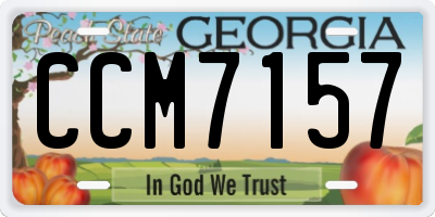 GA license plate CCM7157