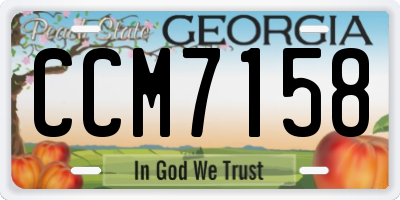 GA license plate CCM7158