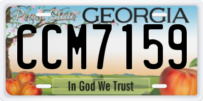 GA license plate CCM7159