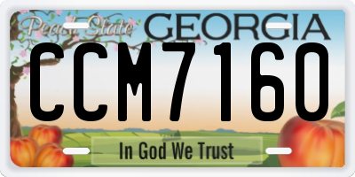 GA license plate CCM7160