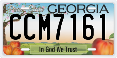 GA license plate CCM7161
