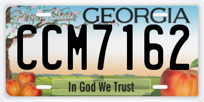 GA license plate CCM7162