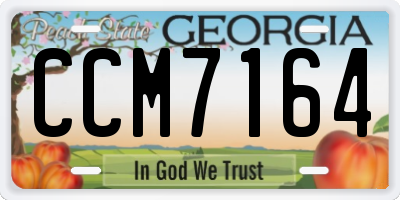 GA license plate CCM7164