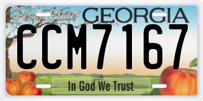 GA license plate CCM7167