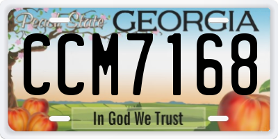 GA license plate CCM7168