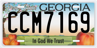 GA license plate CCM7169