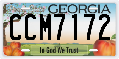 GA license plate CCM7172