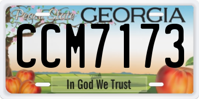 GA license plate CCM7173