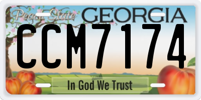 GA license plate CCM7174