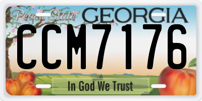 GA license plate CCM7176
