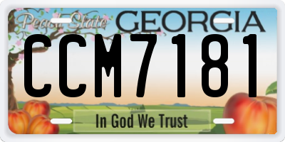 GA license plate CCM7181