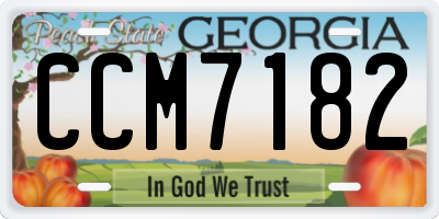 GA license plate CCM7182