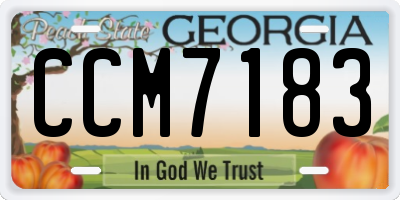 GA license plate CCM7183