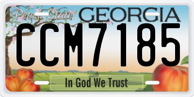 GA license plate CCM7185