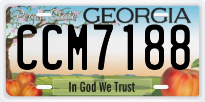 GA license plate CCM7188