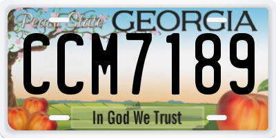 GA license plate CCM7189