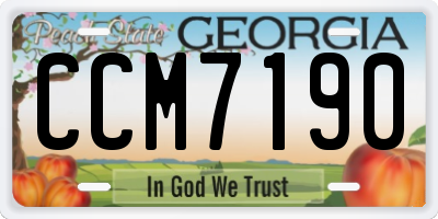GA license plate CCM7190