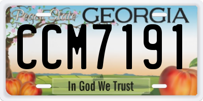 GA license plate CCM7191