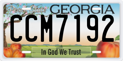 GA license plate CCM7192