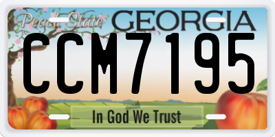 GA license plate CCM7195