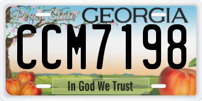 GA license plate CCM7198