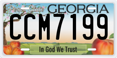 GA license plate CCM7199