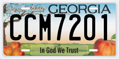 GA license plate CCM7201