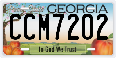 GA license plate CCM7202