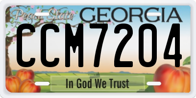 GA license plate CCM7204