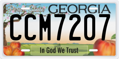 GA license plate CCM7207