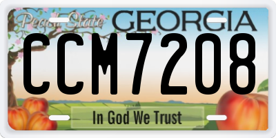 GA license plate CCM7208