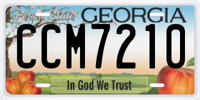 GA license plate CCM7210