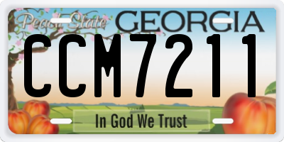 GA license plate CCM7211